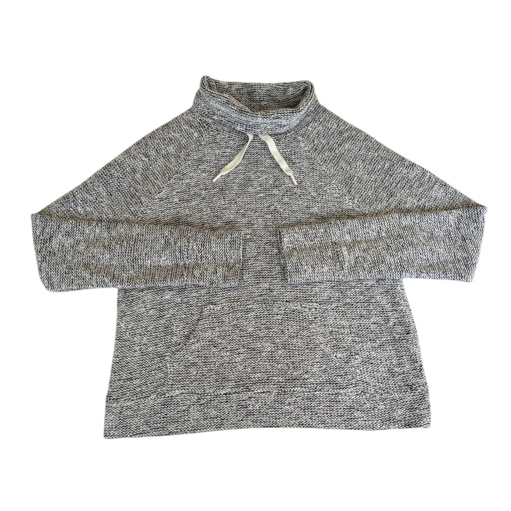 OFFLINE by Aerie Women Medium Black Marled Funnel Neck Sweatshirt Thumbhole